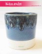 Osłonka cylindryczna lany niebieski, ceramiczna, szkliwiona