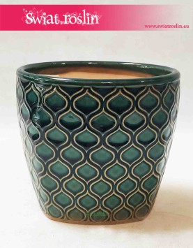 Osłonka ceramiczna zielona -romby