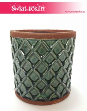 Osłonka Ceramiczna Zielona W Romby - Cylinder